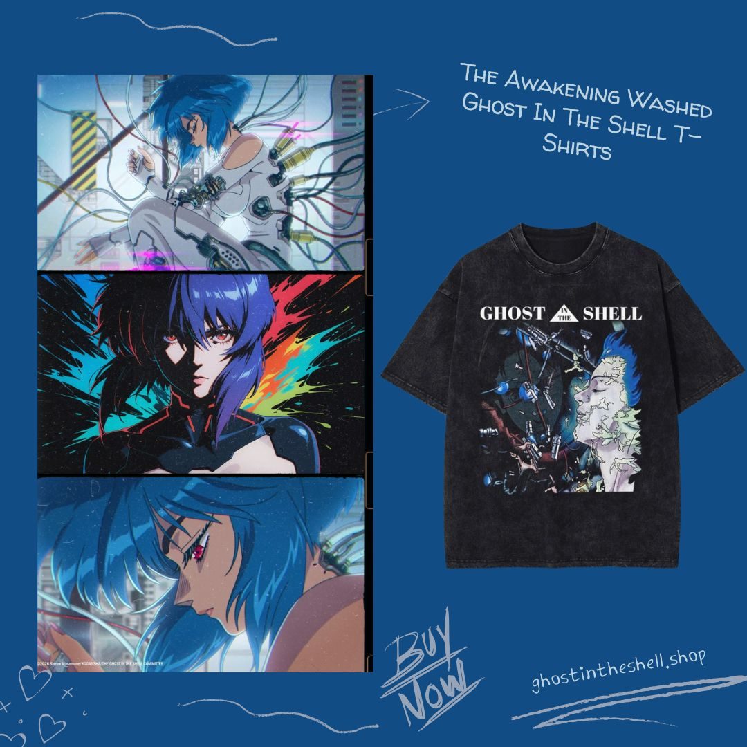 The Awakening PTTT1906 Washed  Ghost In The Shell T-Shirts